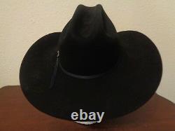 Stetson Western Cowboy Hat Black 4X Beaver Fur Size 56/7 JBD Pin 4 Brim USA