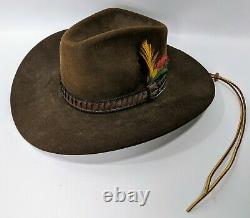 Stetson XXXX 4X Beaver Brown Cowboy Western Hat Sz 7 With JBS Pin