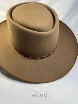 Stetson XXXX The Gun Club Gambler Cowboy Hat Brown- size 55 or 6-7/8 Vintage
