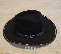 Stetson cowboy hat black 3x beaver pre-owned