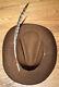 Used John B Stetson 3x Beaver Cowboy Hat Size 7 1/8 Brown No Box