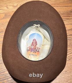 Used John B Stetson 3X Beaver Cowboy Hat Size 7 1/8 Brown No Box