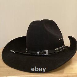 VINTAGE John B Stetson 4X XXXX Beaver Black Cowboy Western Hat Size 7 1/8 57