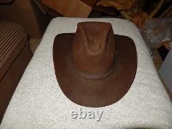 VINTAGE STETSON WESTERN COWBOY HAT 4X BEAVER, Size 7, brown