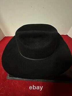 VTG 10X Beaver Tony Lama Black Cowboy Rancher Western Hat Size 7 1/4 Long Oval