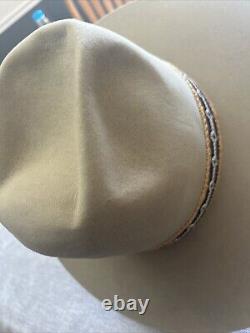 VTG 1970s Stetson Durant Beige Western Cowboy Hat RARE 4X Beaver USA Made 7