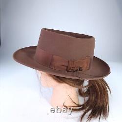 VTG 50s Dalton Beaver Brown Hat Size 7 1/8 Beverly Hills Gambler Hat