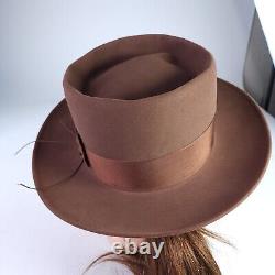 VTG 50s Dalton Beaver Brown Hat Size 7 1/8 Beverly Hills Gambler Hat