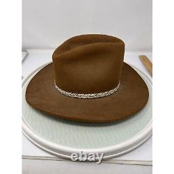 VTG 80s John B Stetson Western Cowboy Hat Panhandle 4X Beaver Felt Brown 7 1/4