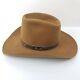 Vtg American Hat Co 3x Beaver Quality Brown Western Cowboy Hat 7 1/4 Houston