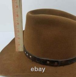 VTG American Hat Co 3X Beaver Quality Brown Western Cowboy Hat 7 1/4 Houston