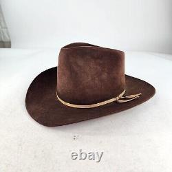 VTG American Hat Company 7X Beaver Cowboy Hat Size 7 5/8 Brown Oval Western Hat