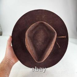 VTG American Hat Company 7X Beaver Cowboy Hat Size 7 5/8 Brown Oval Western Hat