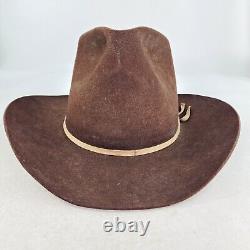 VTG American Hat Company 7X Beaver Cowboy Hat Size 7 5/8 Brown Oval Western Hat