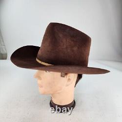 VTG American Hat Company 7X Beaver Cowboy Hat Size 7 5/8 Brown Oval Western Hat