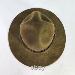 VTG Beaver Hat WWII Campaign Safari Siz 7 Long Oval Scout Master Sheriff Cap Hat