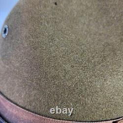 VTG Beaver Hat WWII Campaign Safari Siz 7 Long Oval Scout Master Sheriff Cap Hat