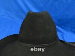 VTG JOHN B. STETSON BLACK Cowboy Hat 4X BEAVER FELT Super Nice Cond. 6-3/4 LO