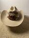 Vtg John B. Stetson 4x Beaver Cowboy Hat With Feather Hatband Light Beige Read