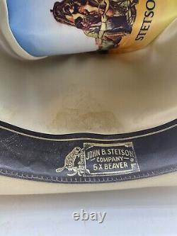 VTG John B Stetson 5X Beaver Western Cowboy Hat Wool Felt Size 7 1/4 Made in USA
