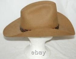 VTG John B Stetson Western Cowboy Ten Gallon Hat 4X Beaver Felt Brown Size 7-3/8