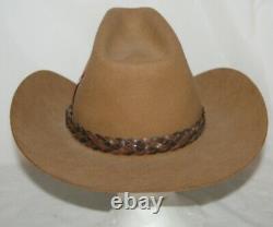 VTG John B Stetson Western Cowboy Ten Gallon Hat 4X Beaver Felt Brown Size 7-3/8