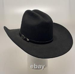 VTG MHT WESTERNS Black Cowboy Hat 3X XXX Master Hatters of Texas USA Made 6 7/8