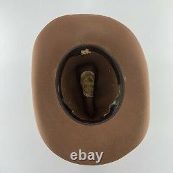 VTG RARE Akubra Western Cowboy Hat Brumby Pure Fur Felt Brown Sz 58 (7 1/4)