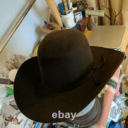 VTG Resistol Cowboy Hat 7 1/4 Bead Liner Old School 3X Beaver Brown HandCreased