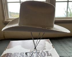 VTG Resistol Silverbelly Long Oval Cowboy Hat 4X Beaver Size 7 New withBox 4 Brim