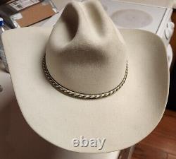 VTG Resistol Silverbelly Long Oval Cowboy Hat 6 7/8 Beaver 4X Texas Western USA