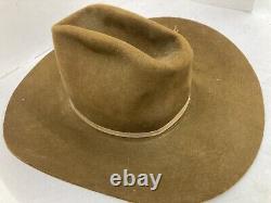 VTG Resistol Western Cowboy Hat 3X XXX Beaver Fur Felt Brown Sz 7 1/8