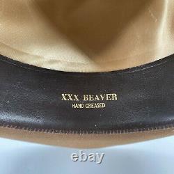 VTG Resistol Western Cowboy Hat 3X XXX Beaver Fur Felt Brown Sz 7 NICE