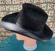 Vtg Resistol Western Cowboy Hat 4x Xxxx Beaver Fur Felt Black Size 7 Long Oval