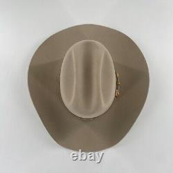 VTG Serratelli Western Cowboy Hat 6X Beaver Felt w Hard Case Silver Belly 7 3/4