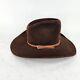 Vtg Stetson 4x Beaver Brown Cowboy Hat Size 6 5/8 Western Long Oval Cowgirl Hats