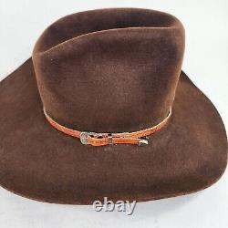 VTG Stetson 4X Beaver Brown Cowboy Hat size 6 5/8 western Long Oval cowgirl Hats