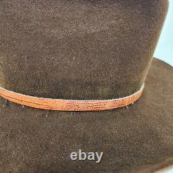 VTG Stetson 4X Beaver Brown Cowboy Hat size 6 5/8 western Long Oval cowgirl Hats