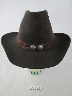 VTG Stetson 4X Beaver Cowboy Western Hat with Buffalo Nickel Band 7 1/2 Brown