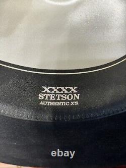 VTG Stetson 4XXXX Beaver Cowboy Western Hat 7 1/2 Black Size 60 W OG Box