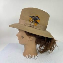 VTG Stetson Portis Beaver Blend Cowboy Hats Sz 6 7/8 Brown western Oval hats