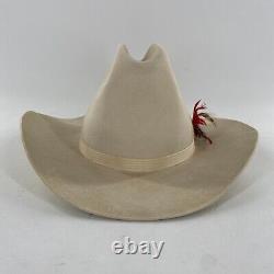 VTG Stetson Western Cowboy Hat 9X XXXXXXXXX Beaver Fur Felt White Sz 7 1/8