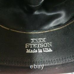 VTG Stetson Western Cowboy Hat The Gun Club 4X XXXX Beaver Fur Felt Black 7