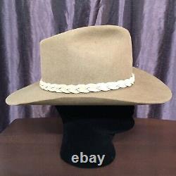 Vintag Beaver Brand Hats 100% Pure Fur 7 1/8 Cowboy Western Hat Beaver Felt 100%