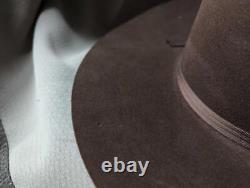 Vintage 10X fur felt BEAVER HATS cowboy hat 7-1/8 brown LONG OVAL