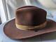 Vintage 1950s Fur Felt Stratton Brown 7-1/8 Fedora Hat Beaver Western Cowboy
