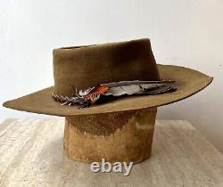 Vintage 1960's Stetson Cowboy Hat XXX Size 7 USA Western Beaver feather Leather