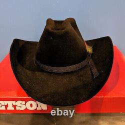 Vintage 1970's Stetson Cowboy Hat with Box 7 1/8 Sable / Brown 3X Beaver