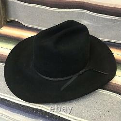 Vintage 4X Beaver Black Stetson Western Cowboy Hat 7 1/2