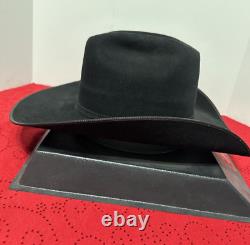 Vintage 50X Beaver Tony Lama Black Cowboy Rancher Western Hat Size 7 1/4 LO
